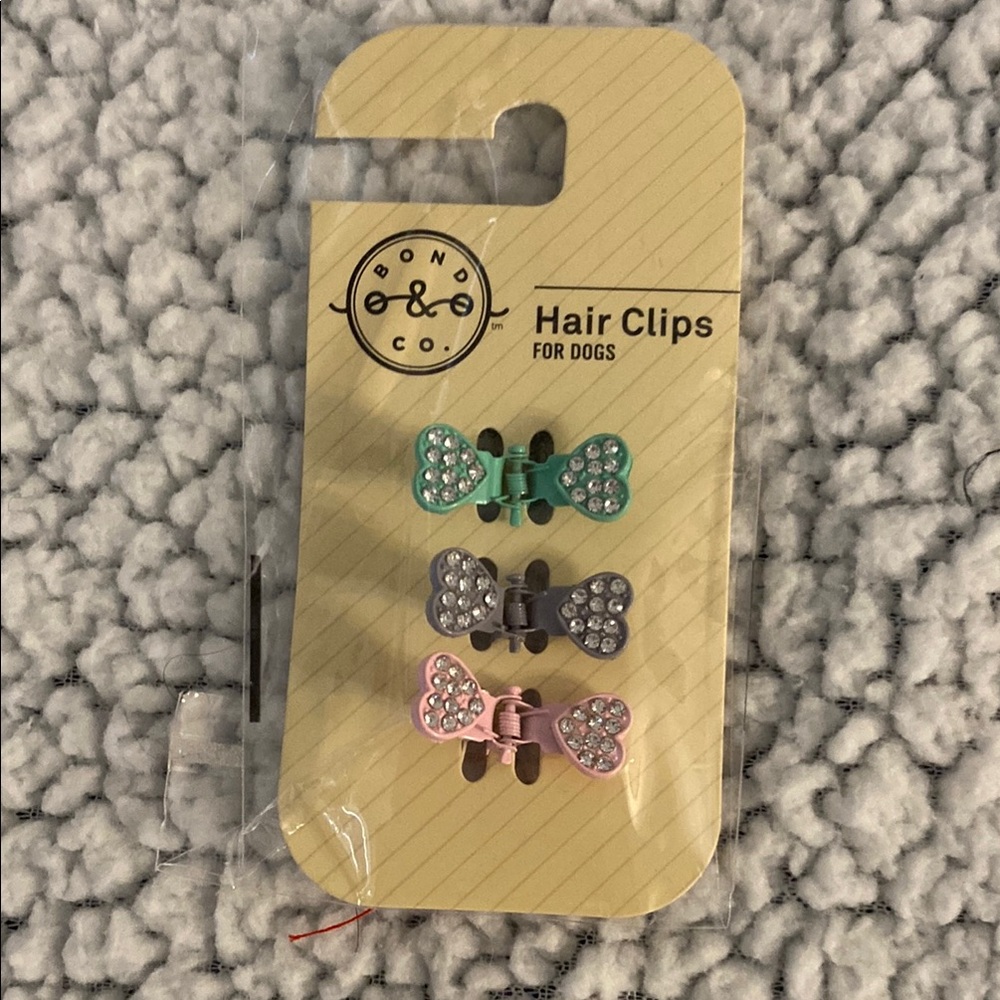 Bond & Co Hair Clips for Dogs - Pink, Gray, Green